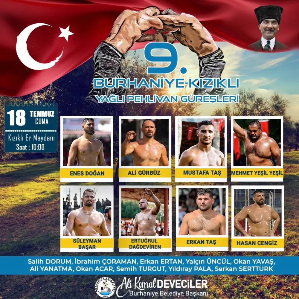 9. BURHANİYE-KIZIKLI YAĞLI PEHLİVAN GÜREŞLERİ’NDE GERİ SAYIM BAŞLADI