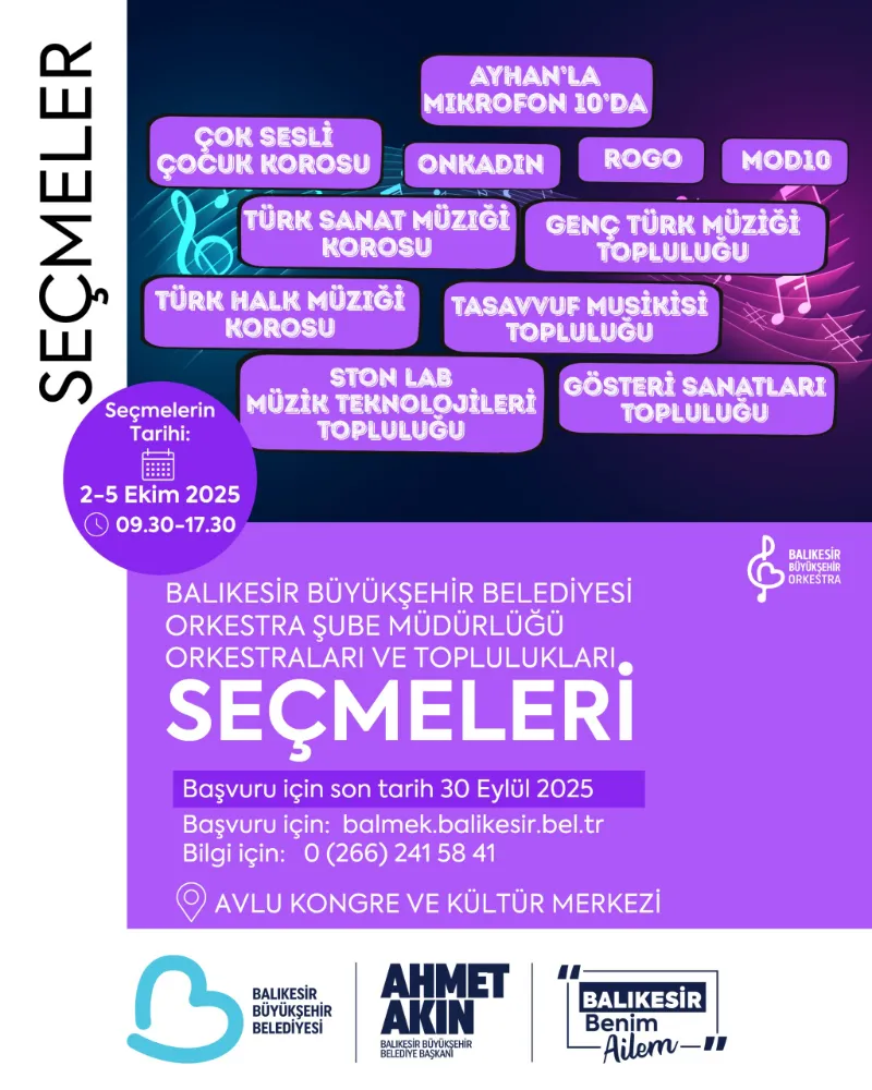 Büyükşehir Belediye Koroları yeni yeteneklerini arıyor